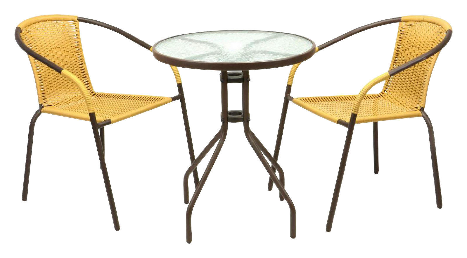 VCM Balkon-Set beige Polyrattan B/H/T: ca. 53x73x60 cm Balkonset - beige/braun (53,00/73,00/60,00cm) - VCM