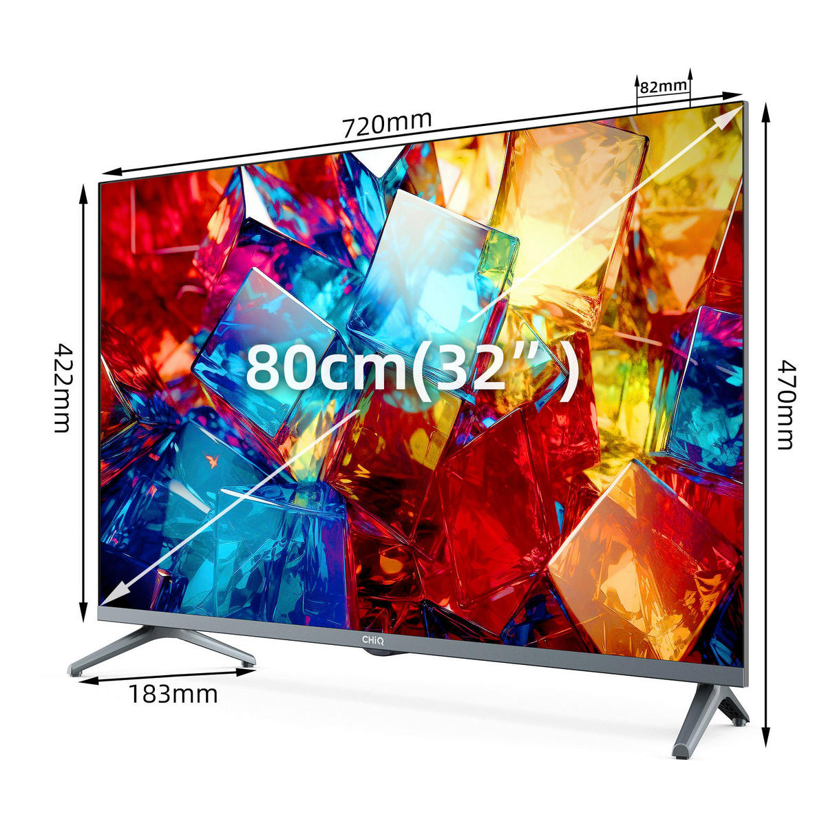 CHiQ Q-LED Smart TV L32QM8T 32 Zoll Diagonale ca. 80 cm Q-LED-TV_32"_FHD_L32QM8T_CHiQ - grau - Chiq