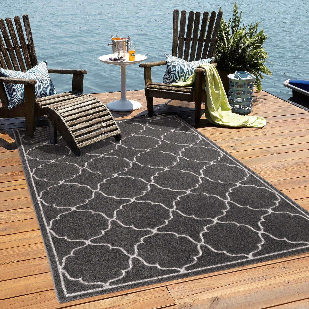 Sanat Outdoorteppich BERLIN grau B/L: ca. 80x200 cm BERLIN - grau (80,00/200,00cm) - Sanat