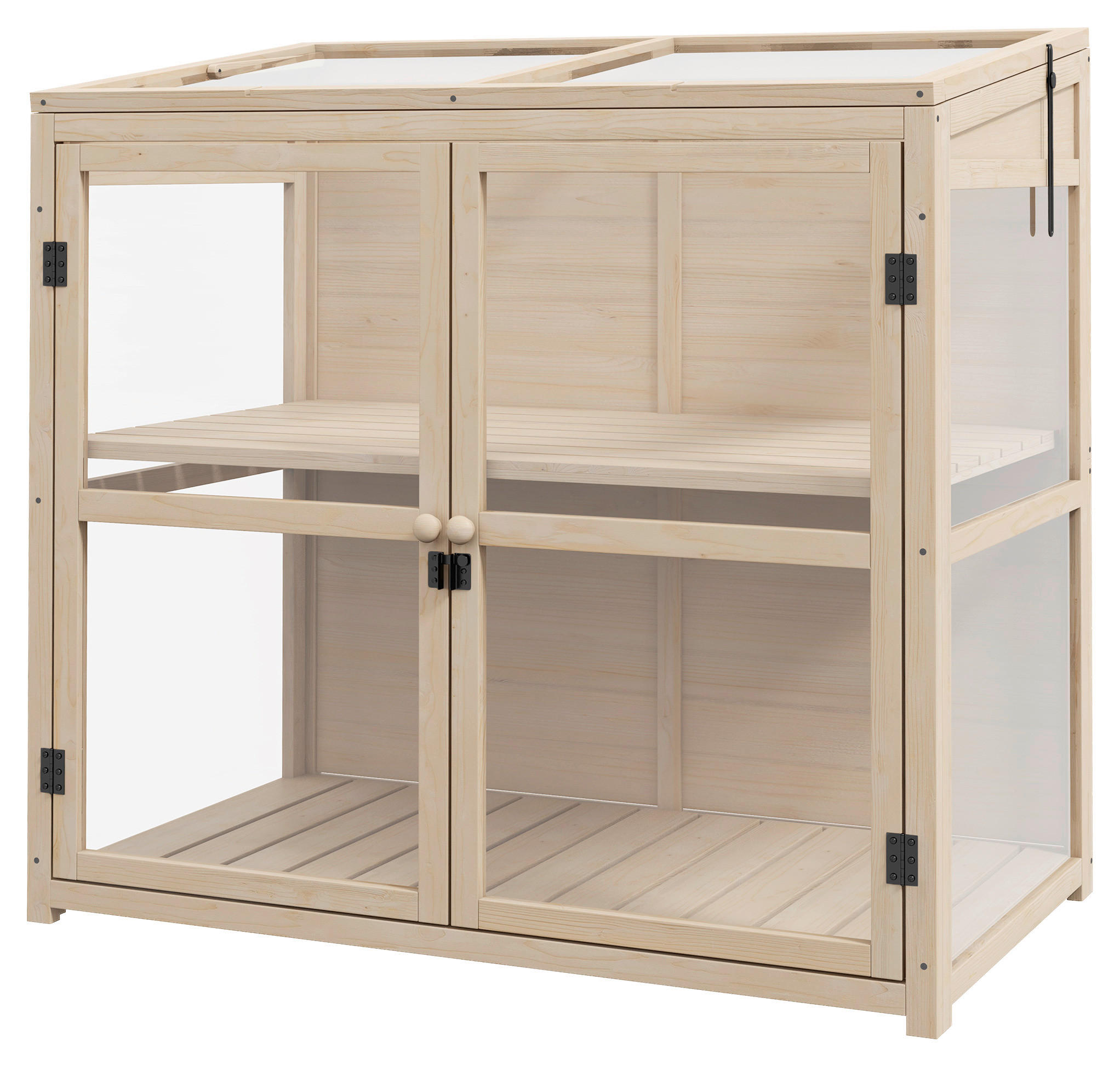 Outsunny Gewächshaus B/H/L: ca. 61x103x103 cm Frühbeet - natur (103,00/61,00/103,00cm) - Outsunny
