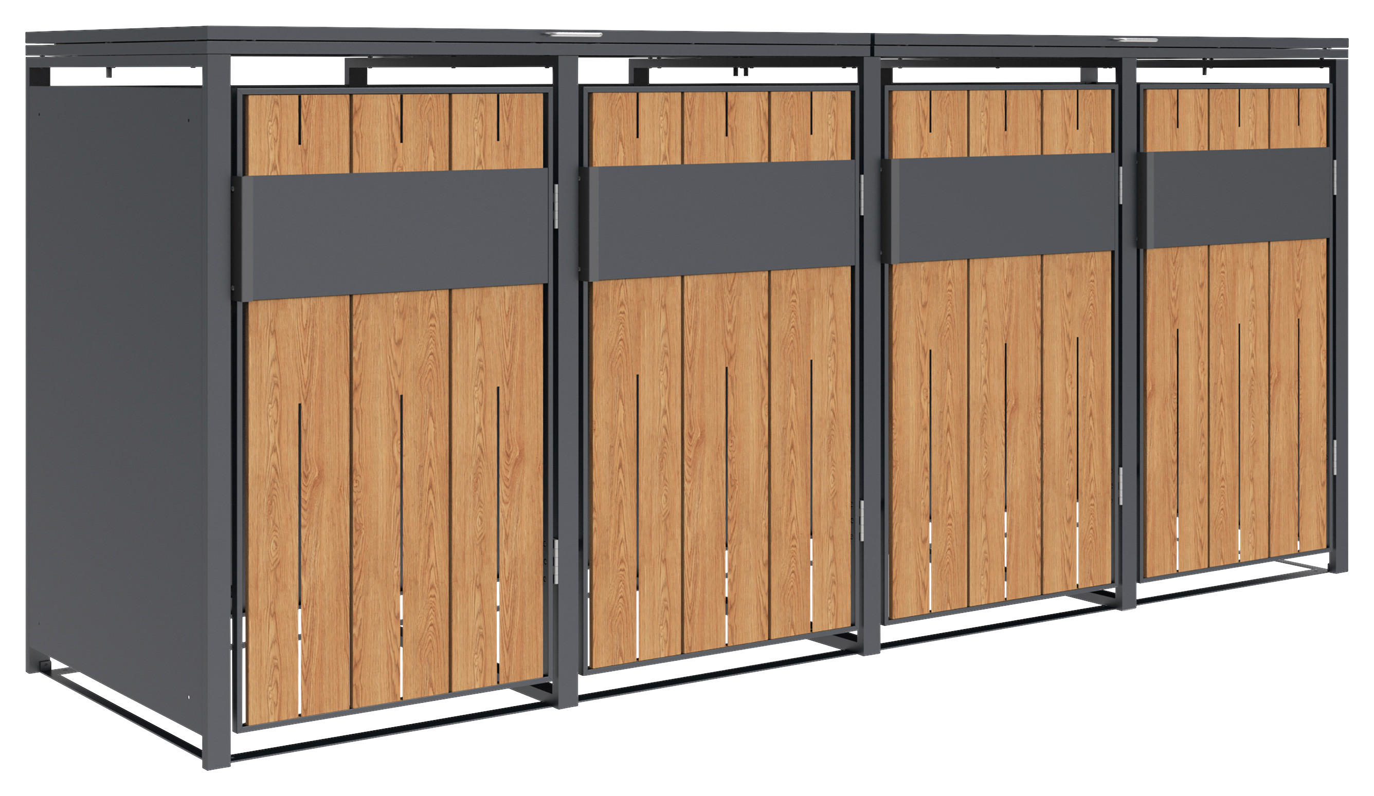 Westmann Mülltonnenbox Varius Holzoptik B/H/L: ca. 265x116x80 cm Varius - Holzoptik (80,00/265,00/116,00cm) - Westmann