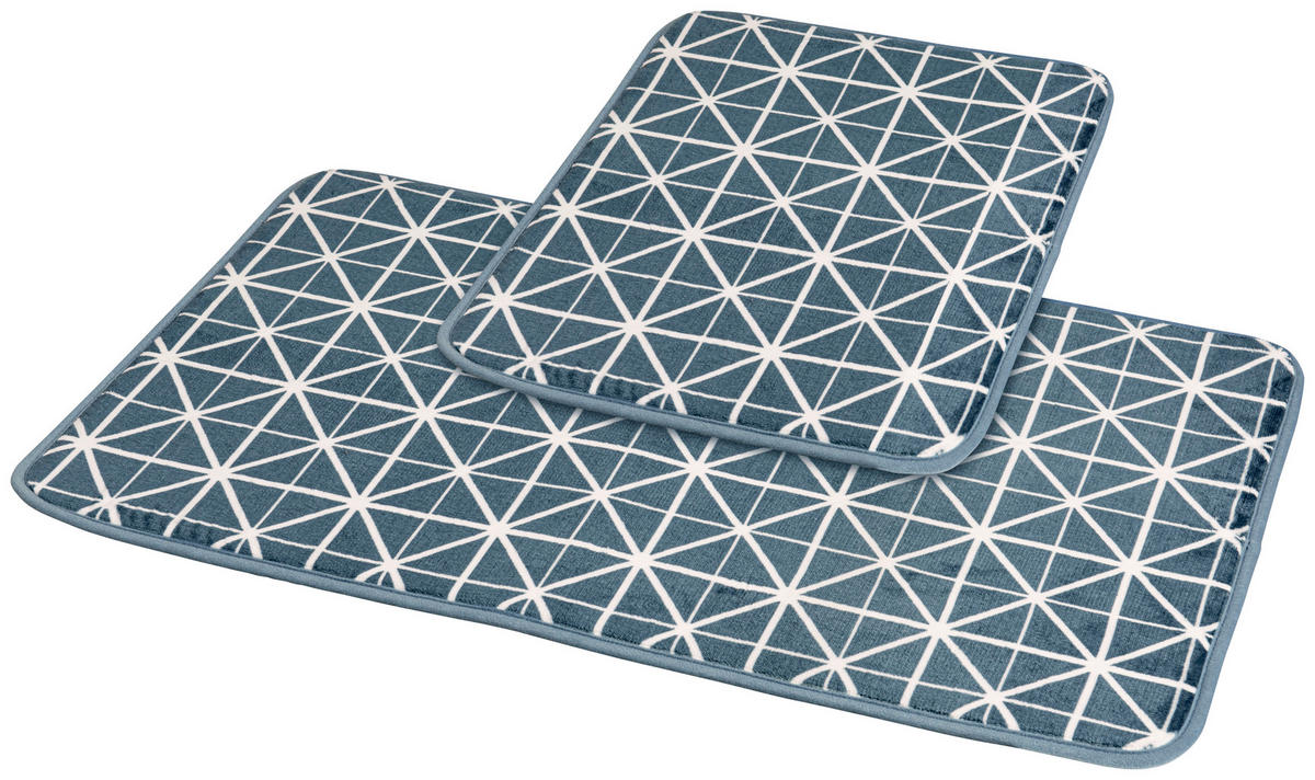 Badgarnitur Badgarnitur_Grafik_2tlg. blau - blau/weiß (50,00/80,00cm)