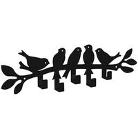 Garderobenleiste Birds schwarz Metall B/H/T: ca. 48x14x4 cm Birds - schwarz (48,00/14,00/4,00cm)