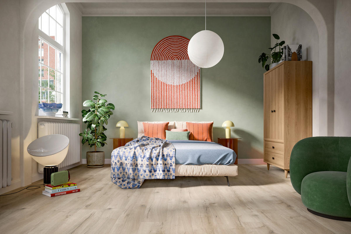 Laminatboden Loja ca. 1,9952m² im Paket  B/L: ca. 129,2x19,3 cm pro Paket Loja ca. 1,9952m² im Paket - creme (129,20/19,30cm)