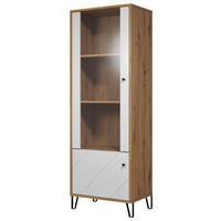 Vitrine Touch weiß matt Eiche Artisan Nachbildung B/H/T: ca. 63x172x40 cm Touch - Eiche/weiß (63,00/172,00/40,00cm) - Trendteam