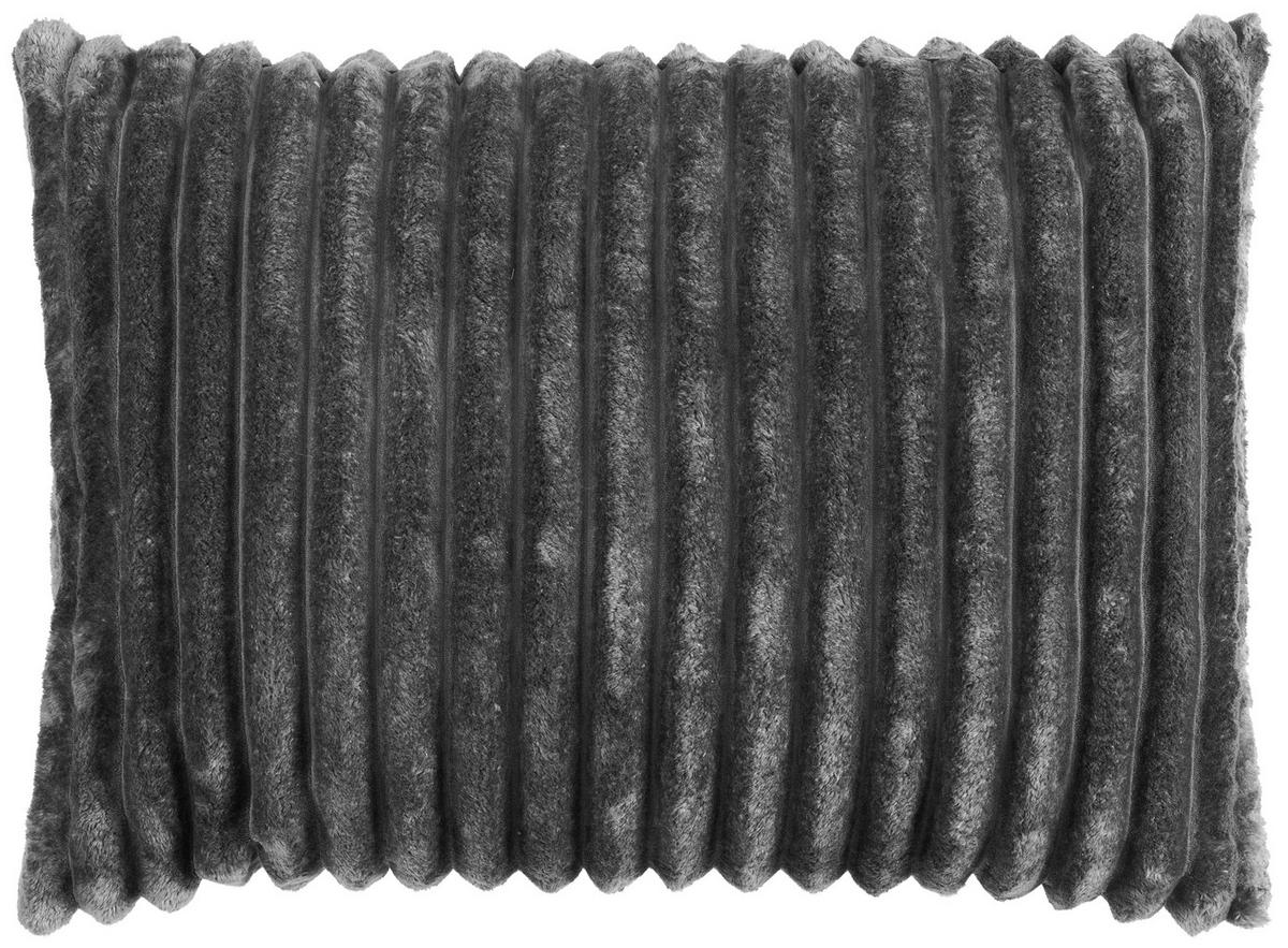 Dekokissen Luxus Flanell Luxus - anthrazit (70,00/50,00cm) - POCOline