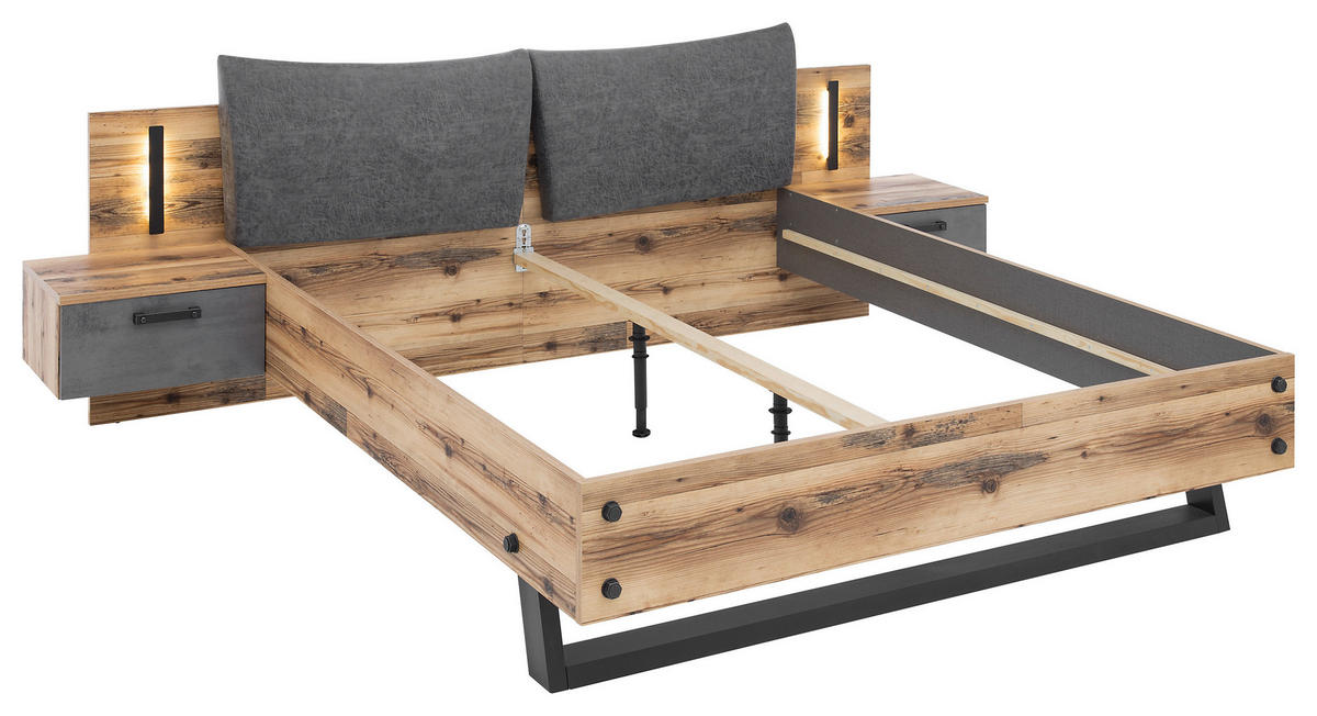Bettanlage Dover Alpin Lodge Nachbildung Betonoxid Optik B/H/T: ca. 289,4x96,3x215,5 cm Dover - Alpin Lodge (289,40/96,30/215,50cm)