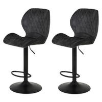 Barhocker Laila 2er Set anthrazit Vintage Microfaser B/H/T: ca. 42x117x51 cm Laila 2er Set - schwarz/anthrazit (42,00/117,00/51,00cm) - Hela