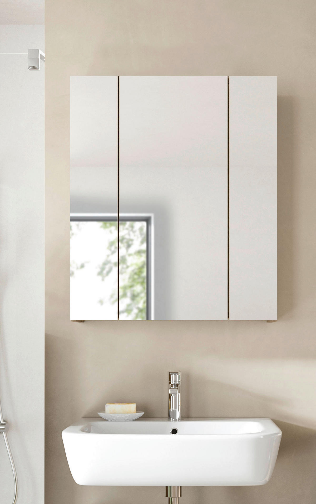 Spiegelschrank Ice Nox Oak Nachbildung schwarz matt B/H/T: ca. 60x70x18 cm Ice - schwarz (60,00/70,00/18,00cm) - xonox.home