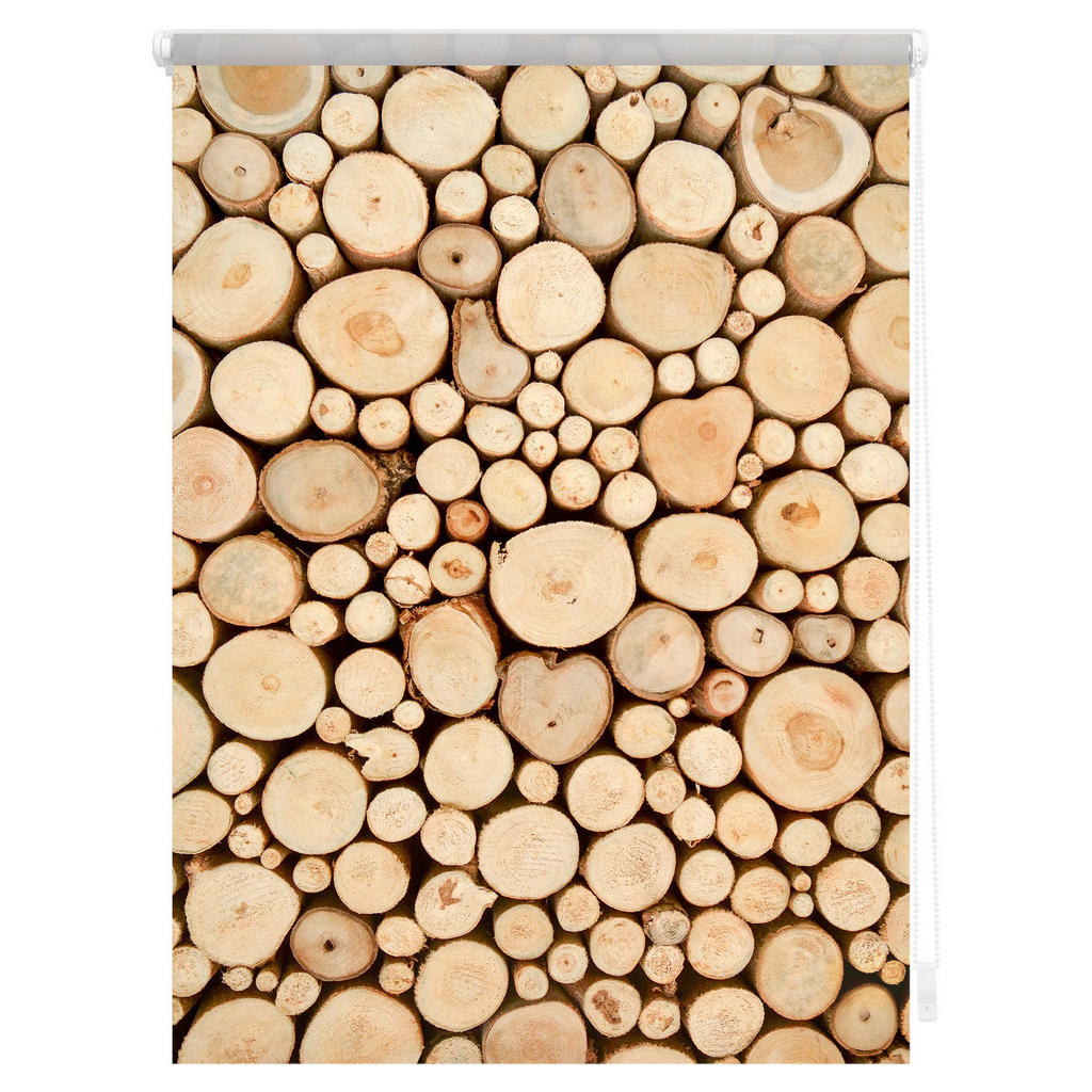 Thumbnail - LICHTBLICK Rollo Holzstapel braun B/L: ca. 60x150 cm