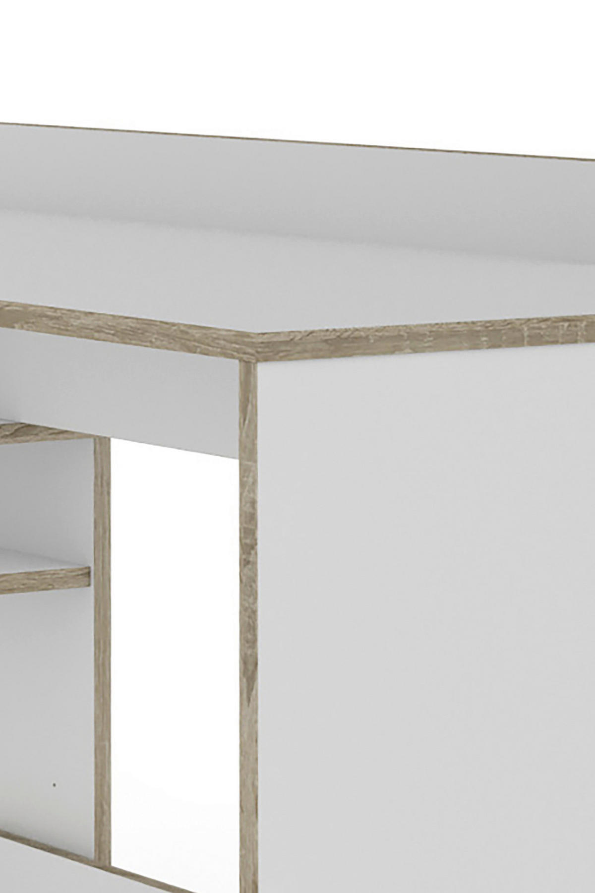 Schreibtisch BELFAST weiß Eiche Sonoma Nachbildung B/H/T: ca. 129x83,5x105 cm BELFAST - Eiche/weiß (129,00/83,50/105,00cm) - byLIVING
