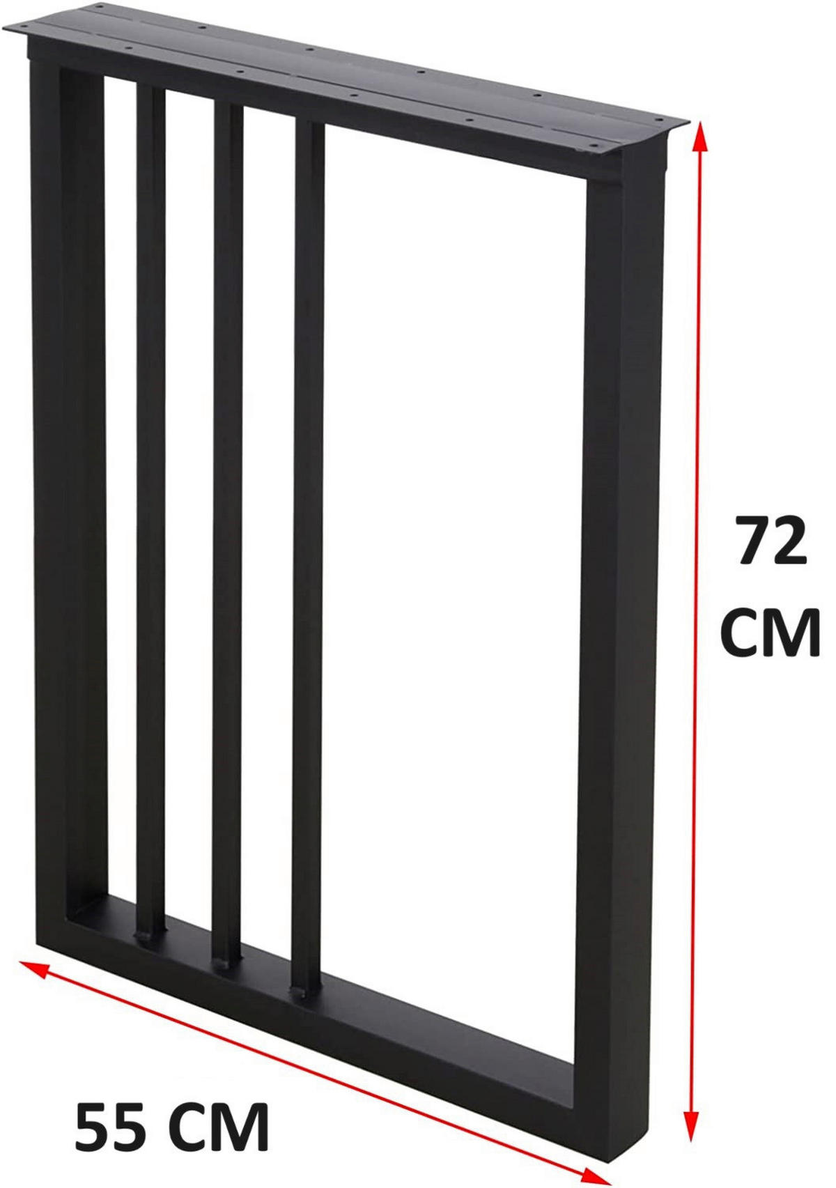 Tischgestell OS  MA29 schwarz matt pulverbeschichtet B/H: ca. 55x72 cm OS  MA29 - schwarz (55,00/72,00cm) - moebel17