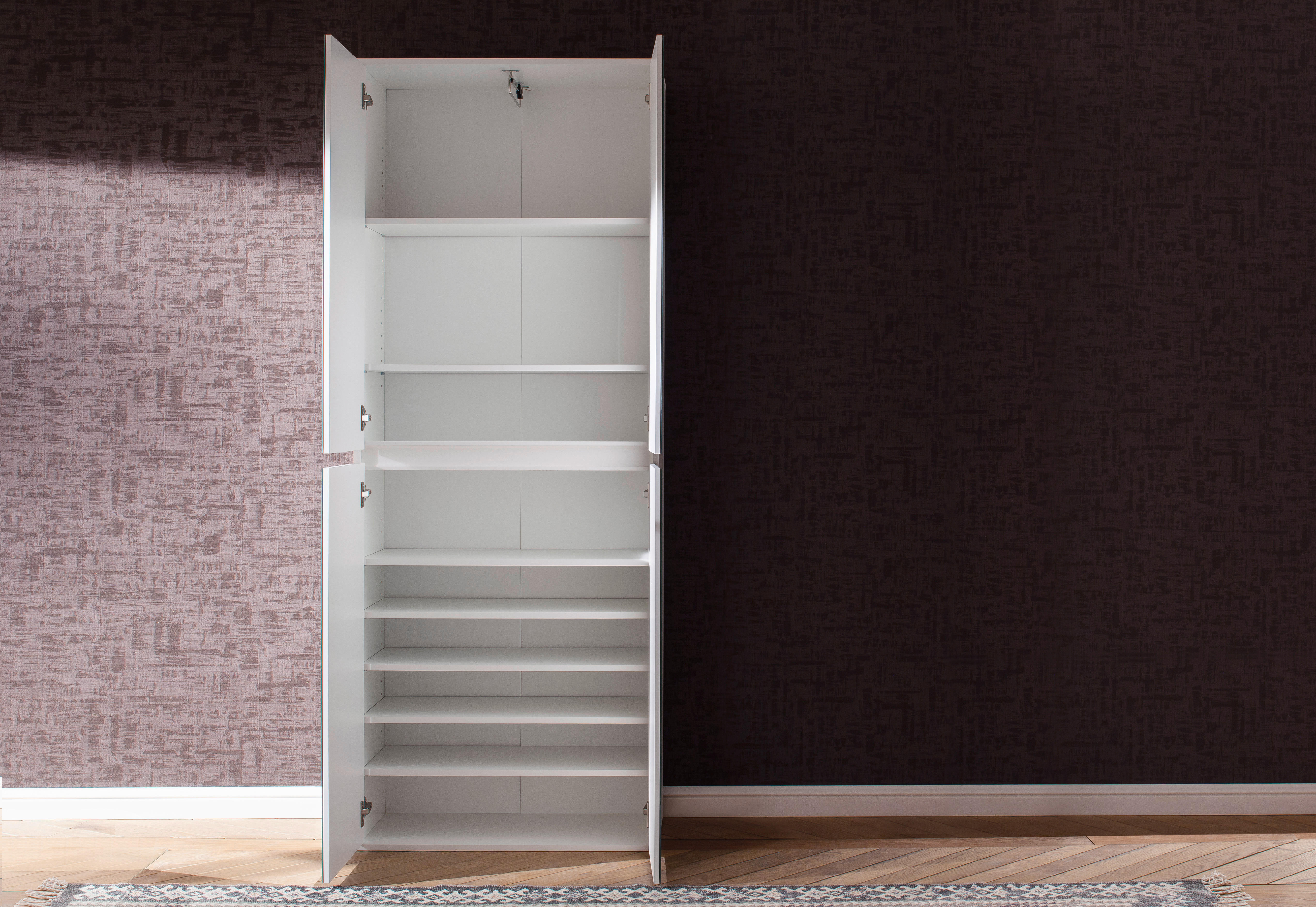 Garderobenschrank Mirror weiß B/H/T: ca. 74x191x34 cm Mirror - weiß (74,00/191,00/34,00cm) - Trendteam