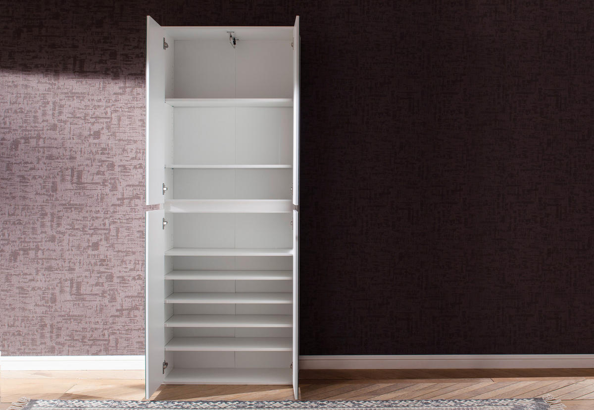 Garderobenschrank Mirror weiß B/H/T: ca. 74x191x34 cm Mirror - weiß (74,00/191,00/34,00cm) - Trendteam