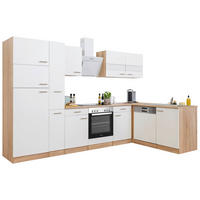 Respekta Winkelküche Economy weiß matt B/H/T: ca. 310x200x172 cm Economy - Eiche/weiß (310,00/200,00/172,00cm) - Respekta