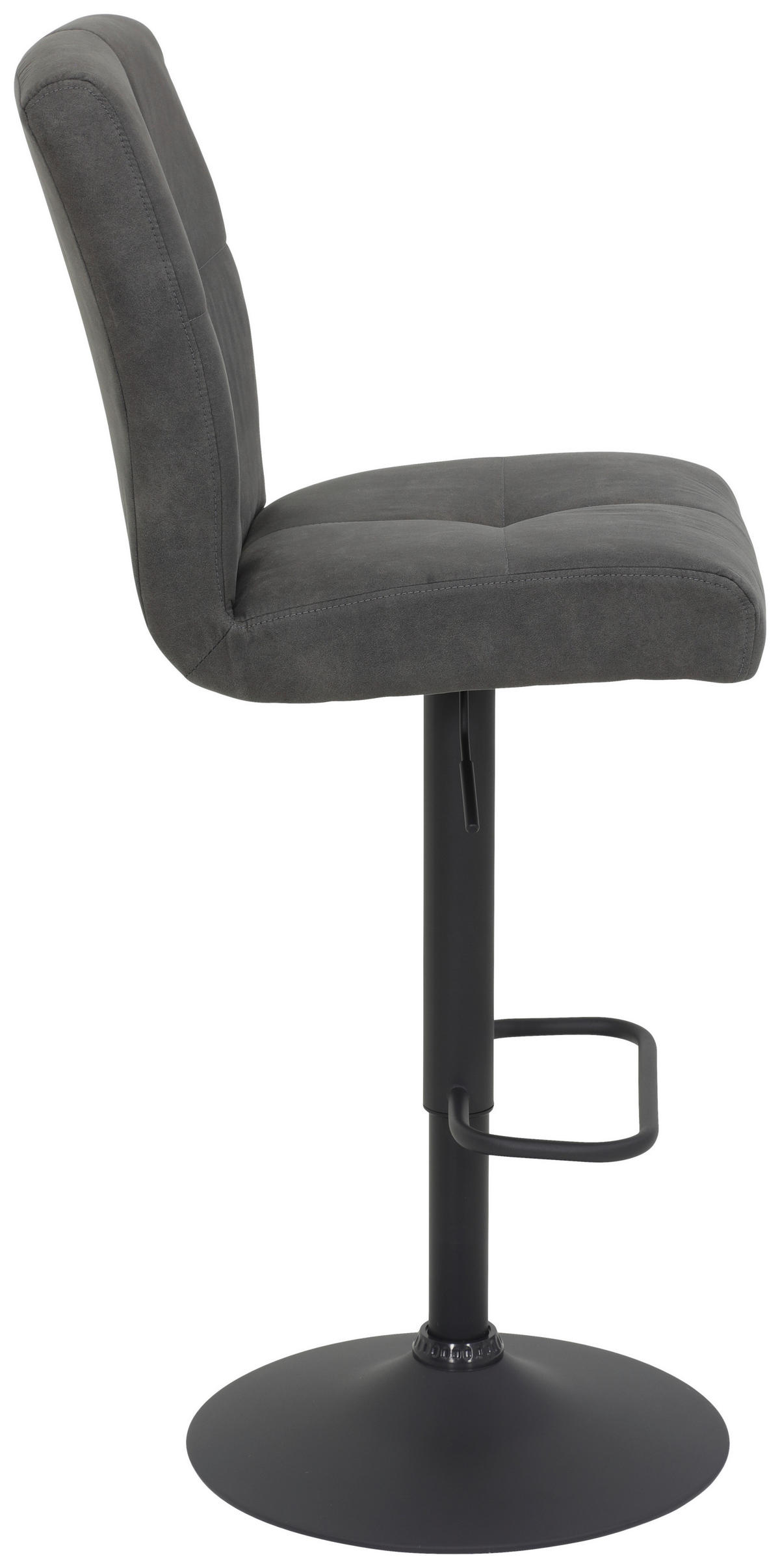 Barhocker Leni anthrazit Vintage Microfaser B/H/T: ca. 44x102x57 cm Leni - schwarz/anthrazit (44,00/102,00/57,00cm)