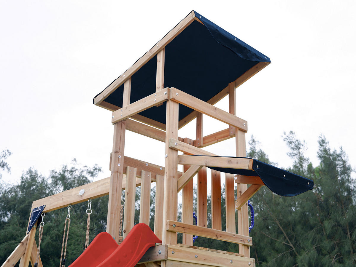 AXI Spielturm Malik rot B/H/L: ca. 345x270x336 cm Malik - braun/rot (336,00/345,00/270,00cm) - AXI