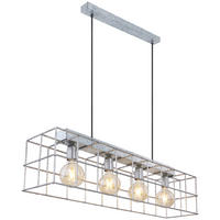 GLOBO Pendelleuchte silber Metall B/H/T: ca. 20x150x90 cm 4.0 Brennstellen 15530Z-4H - silber (20,00/150,00/90,00cm) - GLOBO