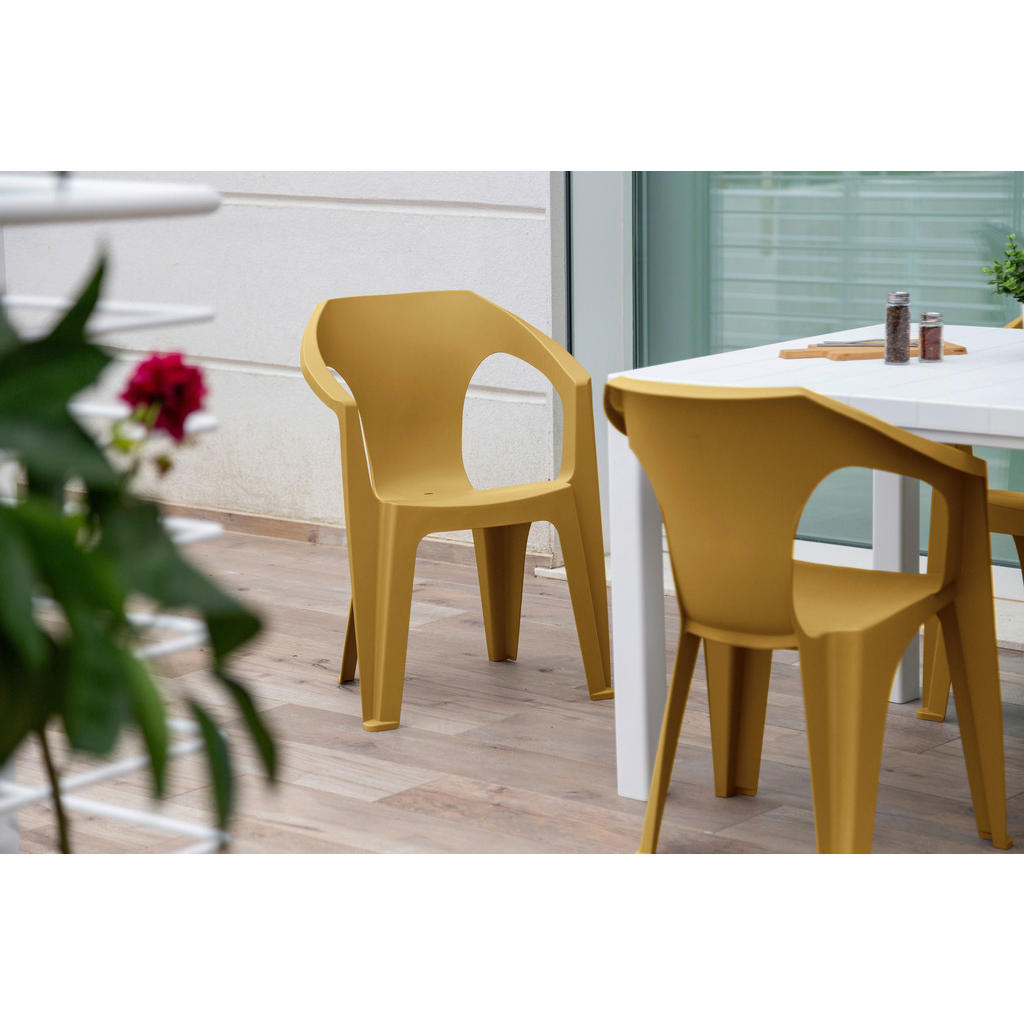 Thumbnail - Toomax Stapelstuhl Marina ocker Kunststoff B/H/L: ca. 55x83x59 cm