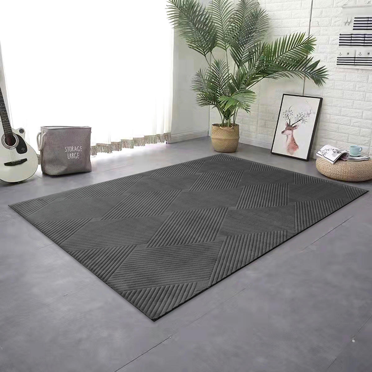 Fellimitat Monaco stone B/L: ca. 160x230 cm Monaco - stone (160,00/230,00cm)