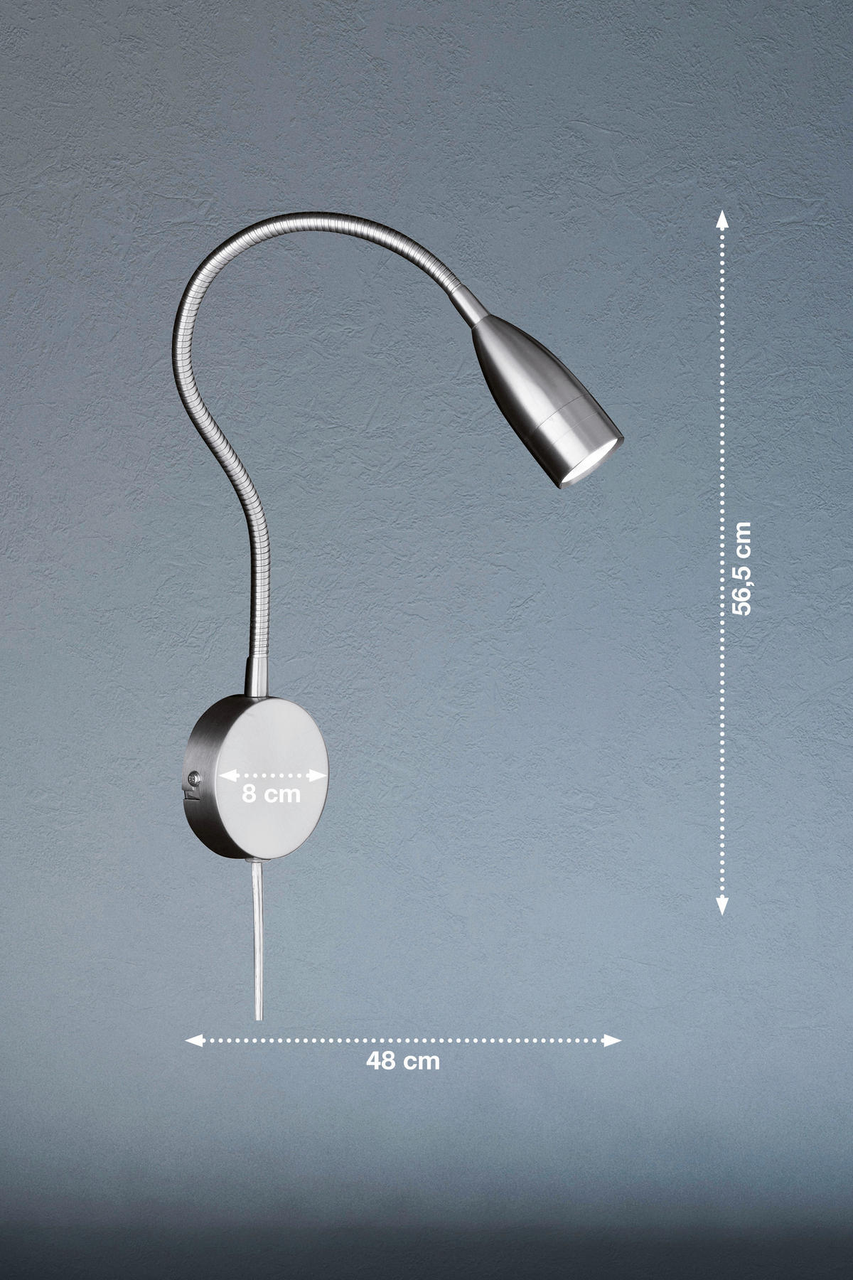 Fischer & Honsel LED-Wandspot 30703 nickel matt Metall B/H/T: ca. 8x56,5x8 cm 1 Brennstellen Sten - nickel matt (8,00/56,50/8,00cm) - Fischer & Honsel