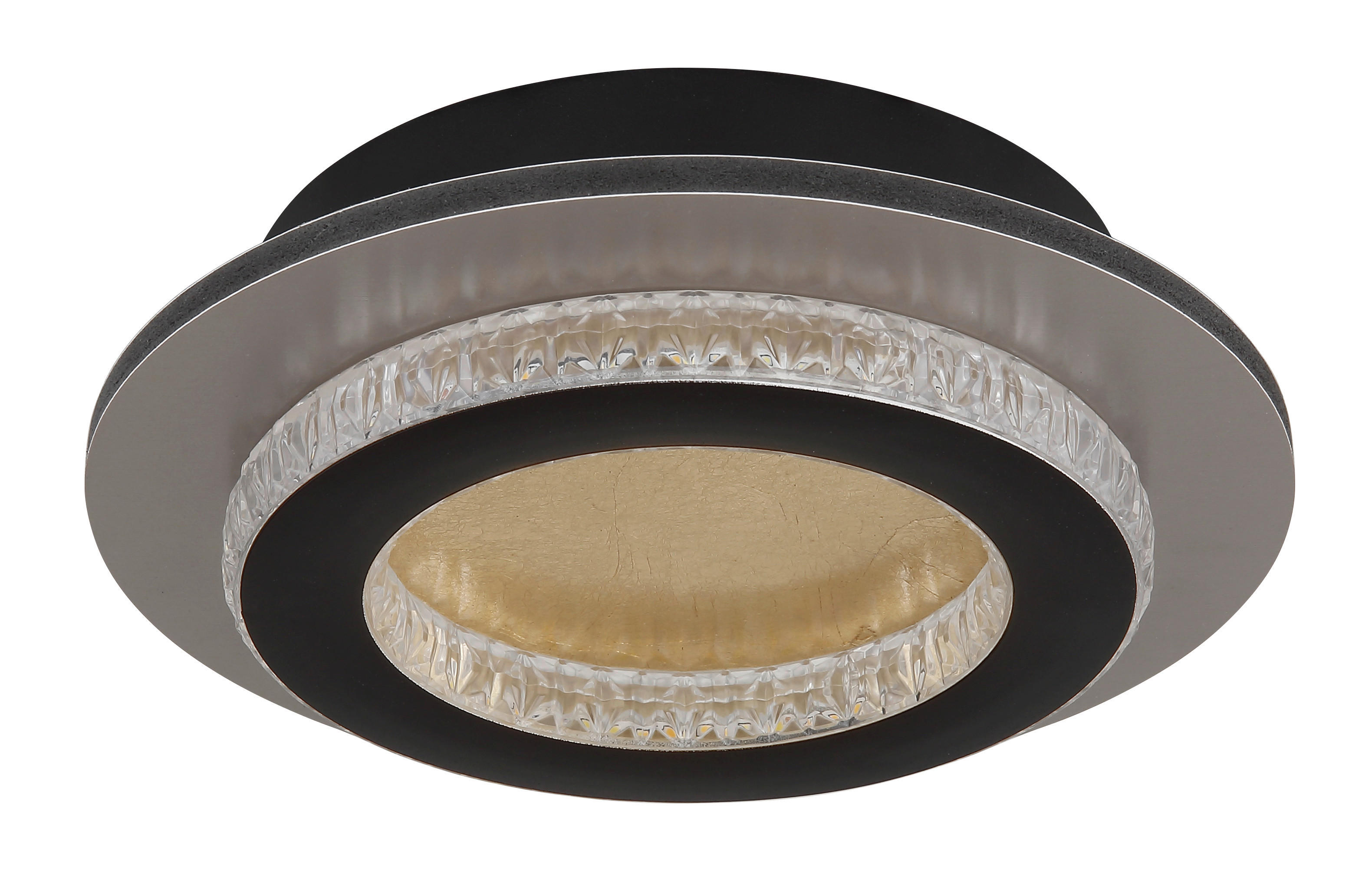 GLOBO LED-Deckenleuchte mattschwarz klar gold Metall Kunststoff H/D: ca. 5,5x20 cm 1 Brennstellen JAYDEN - gold/klar (20,00/5,50cm) - GLOBO