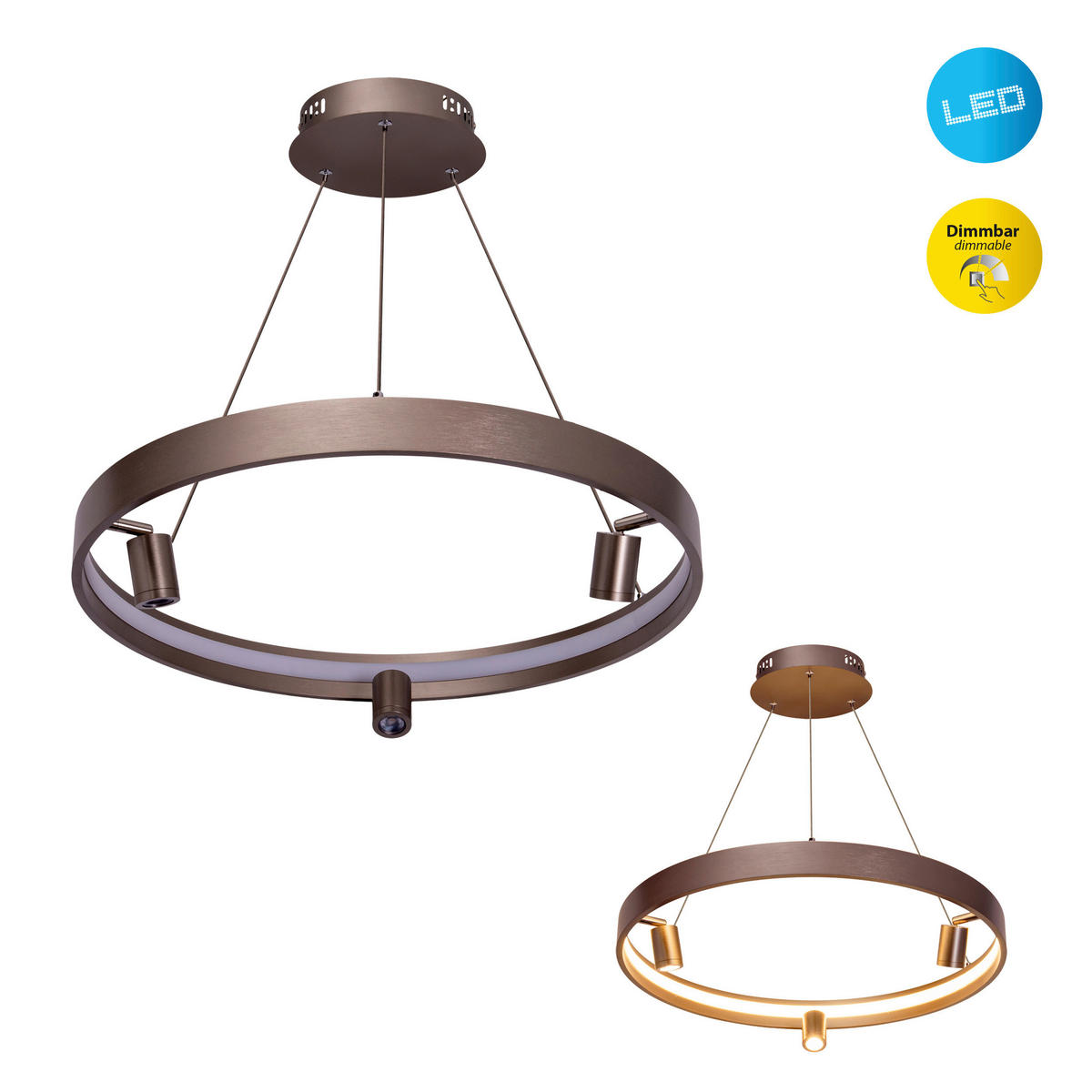 Näve Leuchten LED-Pendelleuchte stahlgrau Kunststoff Metall B/H/T/D: ca. 58x150x58x58 cm TRISTAN - stahlgrau (58,00/150,00/58,00cm) - Näve Leuchten
