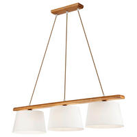 Lamkur Deckenleuchte Eiche rustikal Stahl Holz B/H/L: ca. 28x28x90 cm 3 Brennstellen Aida - Eiche/rustikal (90,00/28,00/28,00cm) - Lamkur