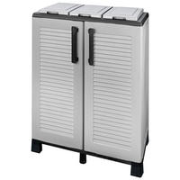 ArtPlast Mülltrennungsschrank Family hellgrau Kunststoff B/H/T: ca. 68x90x37 cm Family - hellgrau (68,00/90,00/37,00cm) - ArtPlast