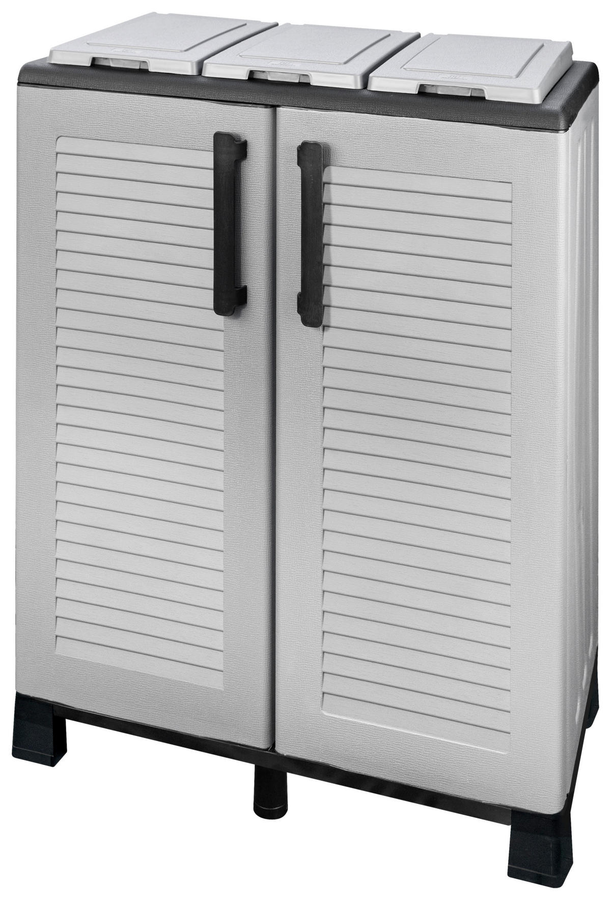 ArtPlast Mülltrennungsschrank Family hellgrau Kunststoff B/H/T: ca. 68x90x37 cm Family - hellgrau (68,00/90,00/37,00cm) - ArtPlast