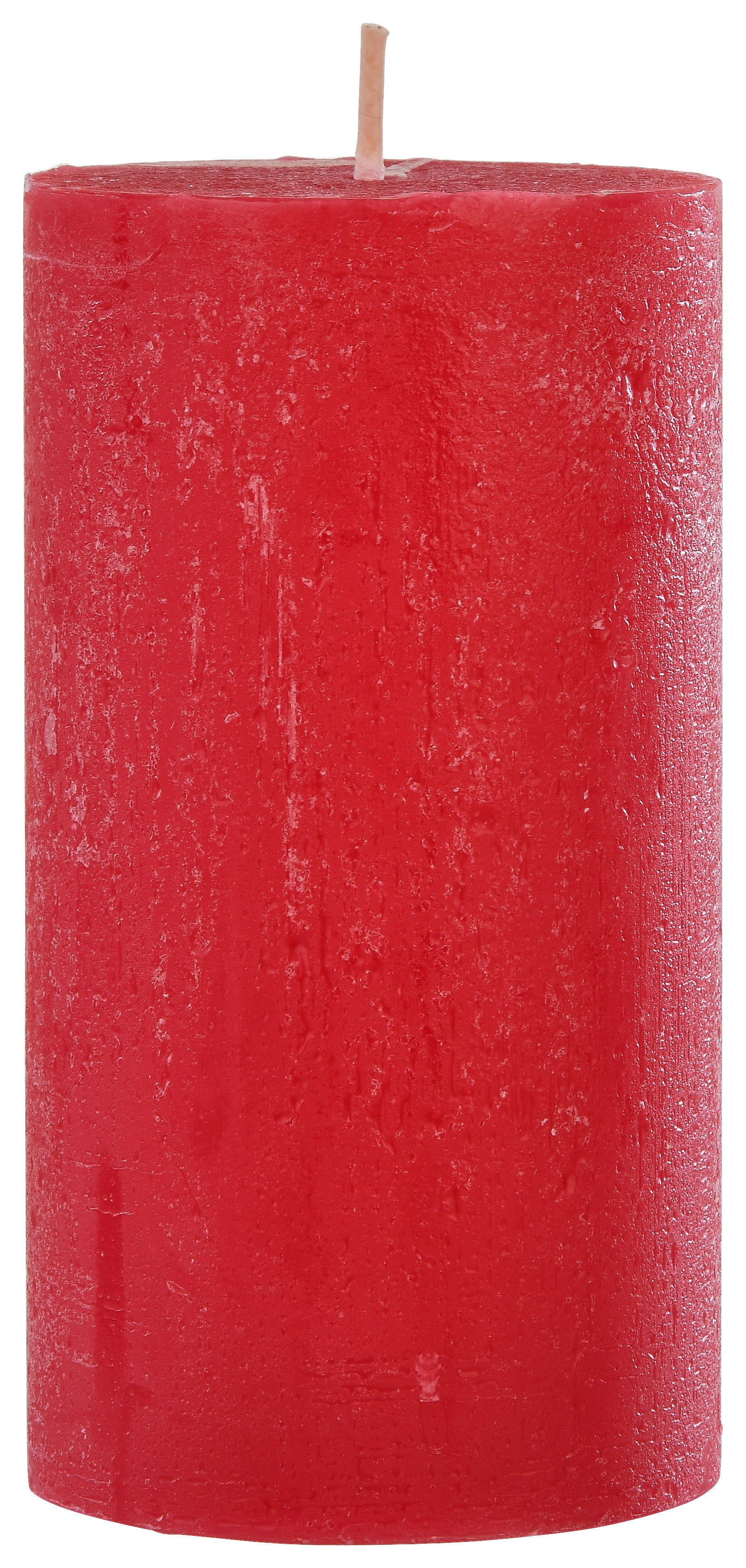Rustic-Kerze rot B/H/L: ca. 6,8x13x6,8 cm Kerze_Rustic 130/68mm - rot (6,80/6,80/13,00cm)
