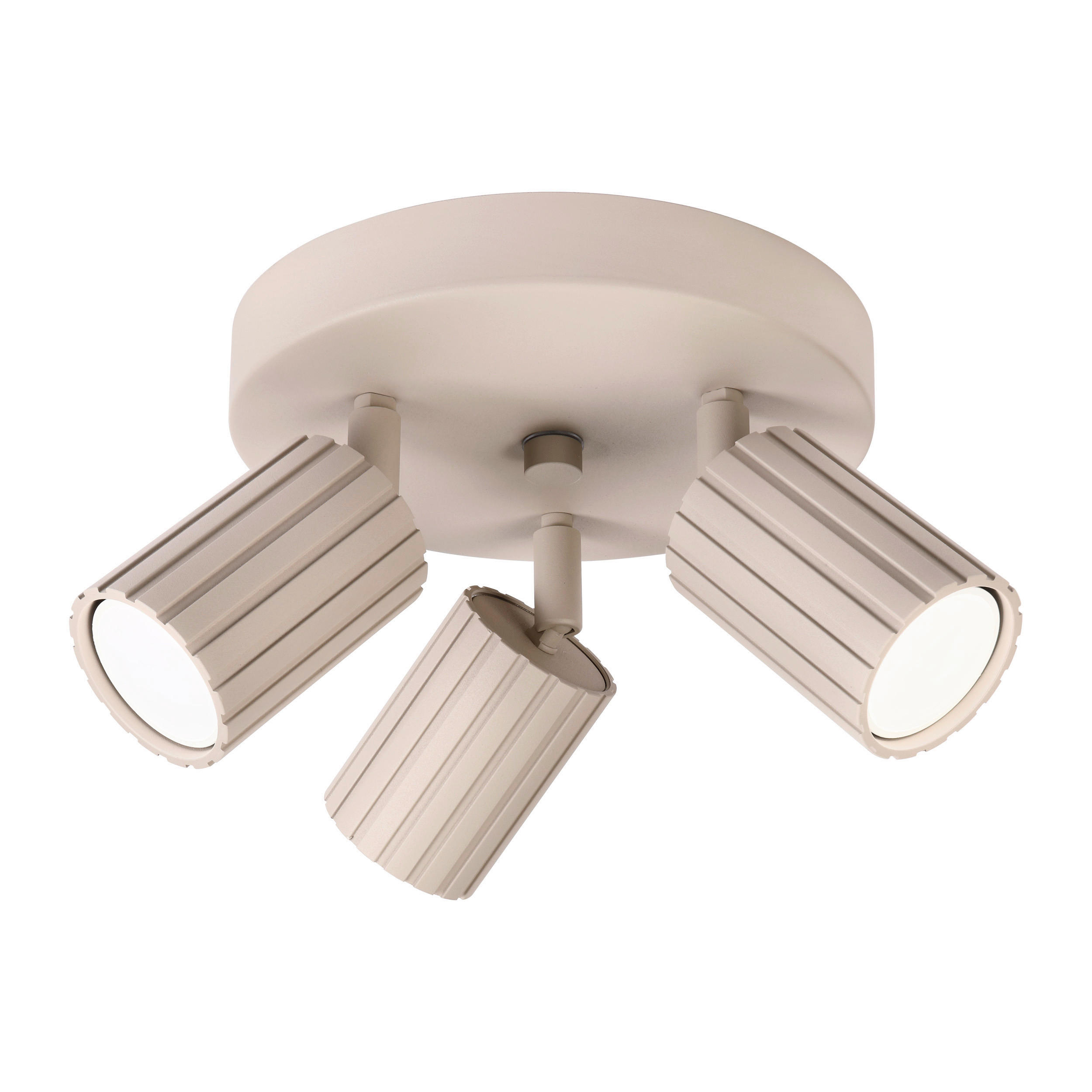 Lamkur Strahler beige Stahl B/H/L: ca. 18x19,5x18 cm 3 Brennstellen Prisma - beige (18,00/18,00/19,50cm) - Lamkur