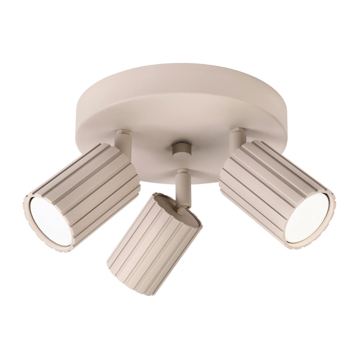 Lamkur Strahler beige Stahl B/H/L: ca. 18x19,5x18 cm 3 Brennstellen Prisma - beige (18,00/18,00/19,50cm) - Lamkur