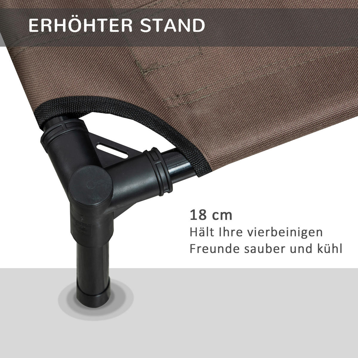 PawHut Hunde-Zubehör braun Polypropylen B/H/L: ca. 61x76x18 cm Hundebett - braun (18,00/61,00/76,00cm) - PawHut