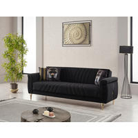Schlafsofa Lozan schwarz B/H/T/L: ca. 230x49x86x84 cm Lozan - gold/schwarz (84,00/230,00/49,00cm)