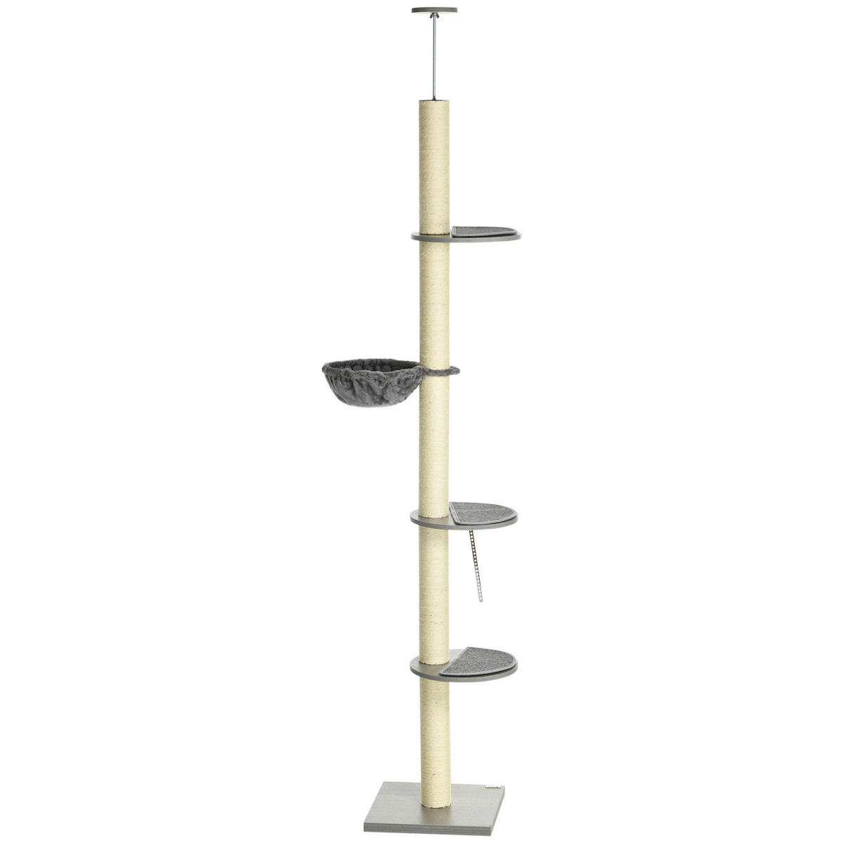 PawHut Kratzbaum grau Spanplatte B/H/L: ca. 40x40x250 cm Kratzbaum - cremeweiß/grau (250,00/40,00/40,00cm) - PawHut