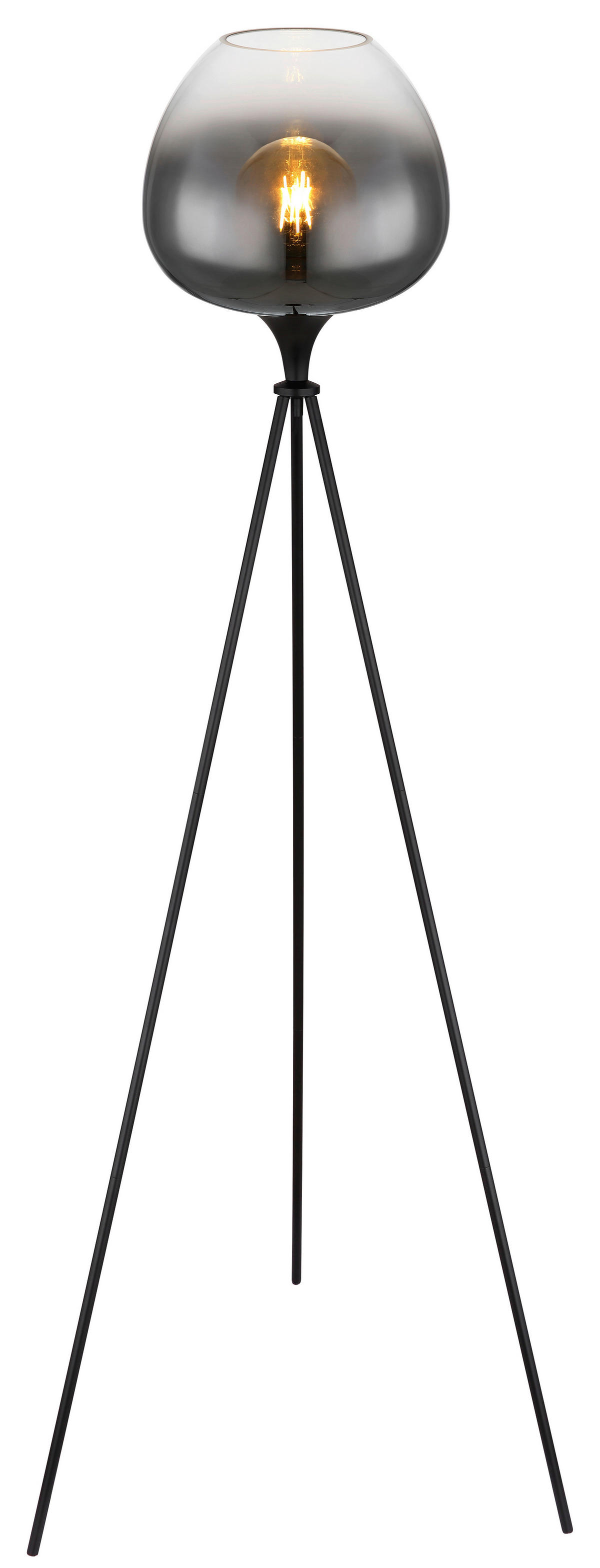 GLOBO Stehleuchte schwarz Metall H/D: ca. 145x65 cm E27 1 Brennstellen MAXY - schwarz (65,00/145,00cm) - GLOBO