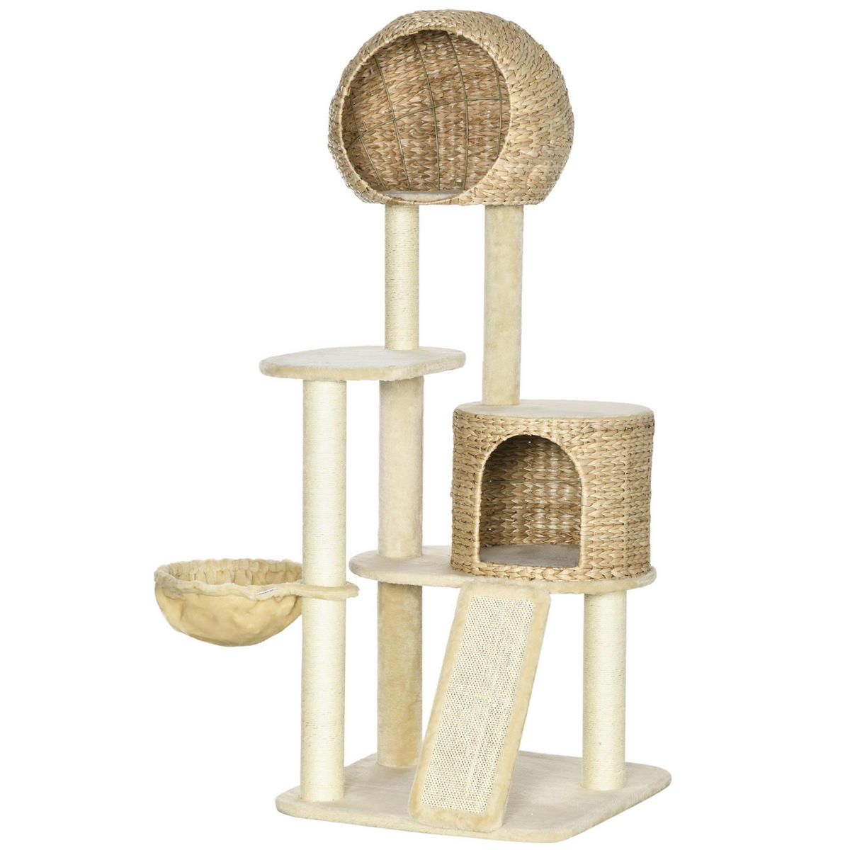 PawHut Kratzbaum beige Spanplatte B/H/L: ca. 60x60x150 cm Kratzbaum - beige (150,00/60,00/60,00cm) - PawHut