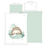 Bettwäsche Renforce Bettwäsche Kleiner Igel - braun/weiß (100,00/135,00cm) - babybest