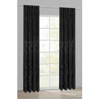 Dekovorhang Blätter silber B/L: ca. 140x245 cm Blätter - schwarz/silber (140,00/245,00cm) - Happy Home