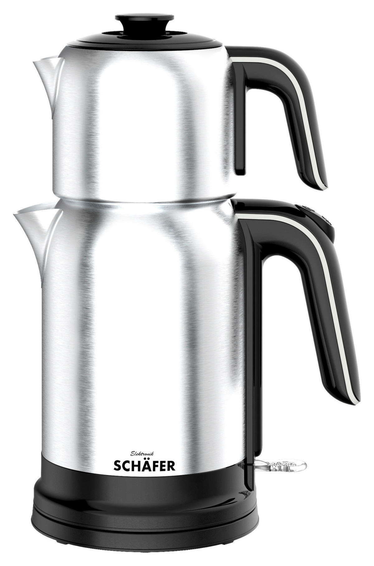 SCHÄFER Wasserkocher silber Edelstahl B/H/L: ca. 17x38x23 cm ca. 1,7 l Teekocher 20042 - silber (23,00/17,00/38,00cm) - SCHÄFER