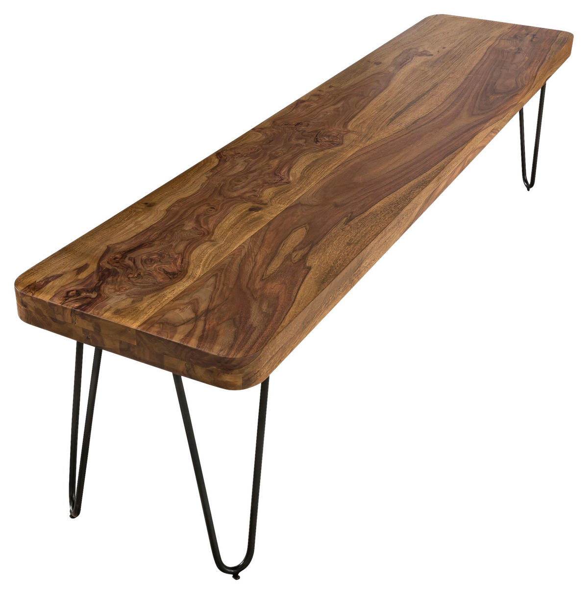 Wohnling Sitzbank natur schwarz Echtholz Metall B/H/T: ca. 120x45x40 cm Sitzbank - natur/schwarz (120,00/45,00/40,00cm) - Wohnling