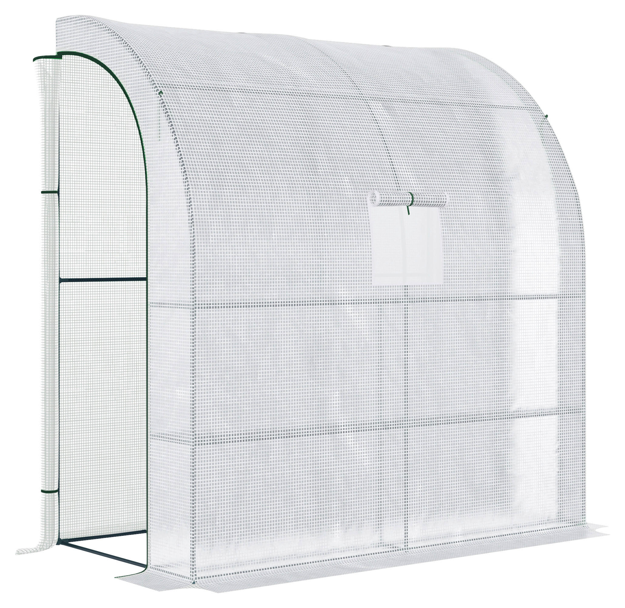 Outsunny Gewächshaus B/H/L: ca. 100x215x200 cm Gewächshaus - weiß (200,00/100,00/215,00cm) - Outsunny