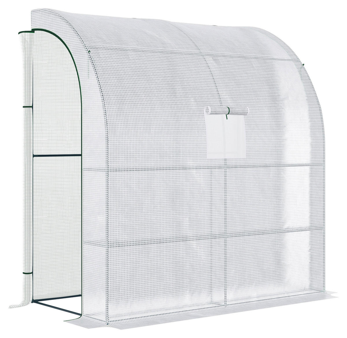 Outsunny Gewächshaus B/H/L: ca. 100x215x200 cm Gewächshaus - weiß (200,00/100,00/215,00cm) - Outsunny