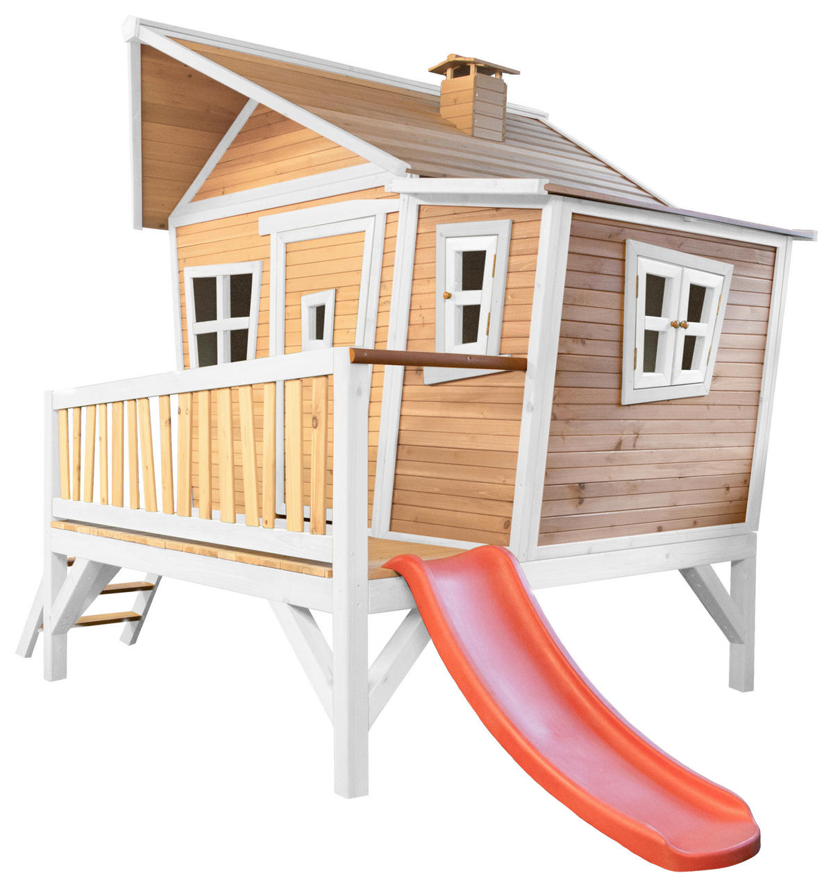 AXI Spielhaus Emma braun B/H/L: ca. 349x227x193 cm Emma - braun/weiß (193,00/349,00/227,00cm) - AXI