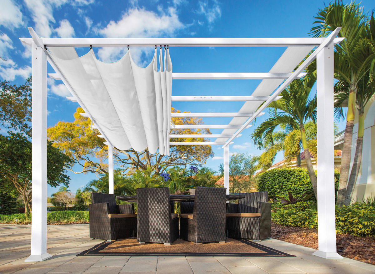 Paragon Outdoor Pavillon Florida weiß Metall B/H/L: ca. 350x235x350 cm Florida - weiß (350,00/350,00/235,00cm) - Paragon Outdoor