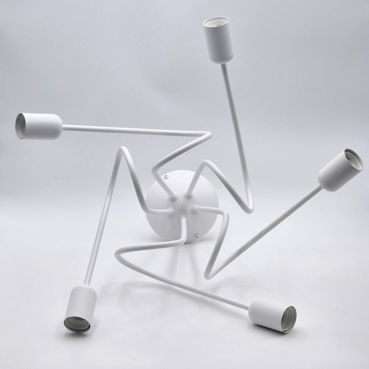 Lamkur Kronleuchter weiß Stahl B/H/L: ca. 39x54x54 cm E27 5 Brennstellen Lizzy - weiß (54,00/39,00/54,00cm) - Lamkur