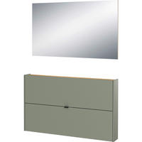 Garderobe 9742-629 grün Eiche Navarra Nachbildung B/H/T: ca. 140x200x19 cm 9742-629 - Eiche/grün (140,00/200,00/19,00cm) - Germania