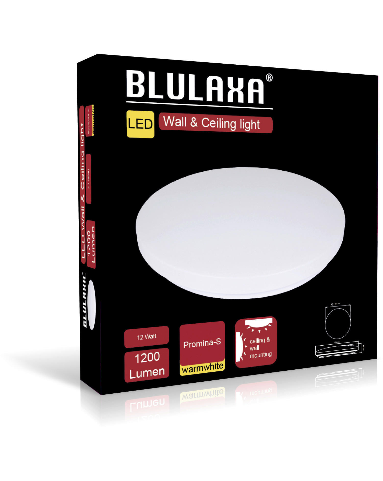 Blulaxa Deckenleuchte Promina-S 49840 weiß Kunststoff H/D: ca. 5,5x28 cm LED-Deckenleuchte_Promina-S - weiß (28,00/5,50cm) - Blulaxa