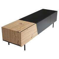 Lowboard schwarz Eiche Optik B/H/T: ca. 150x40x40 cm TV & Lowboard - schwarz (150,00/40,00/40,00cm) - Wohnling